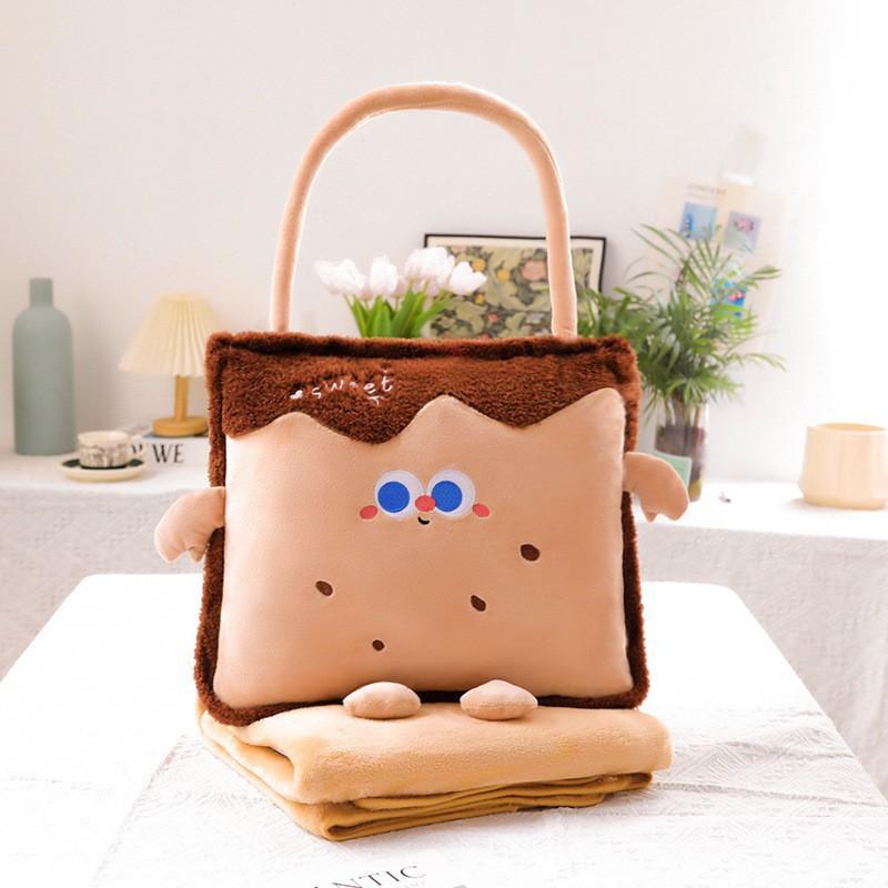 Cartoon Portable Pillow Quilt 2-in-1 Pillow Blanket Office Nap Pillow Car Folding Dopamine Pillow