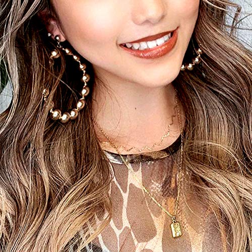 July Hawaiian Jewelry Necklace, Plate, Scroll, Wave, Cubic Zirconia, Hypoallergenic, Surgical Stainless Steel, Gold, 40cm-45cm