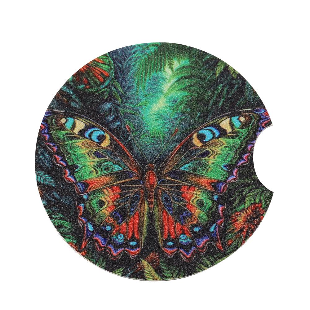 2PCS Car Cup Coasters Universal PU Leather Anti-Slip Heatproof Drink Pads Teacher Student Back to School Season Gift