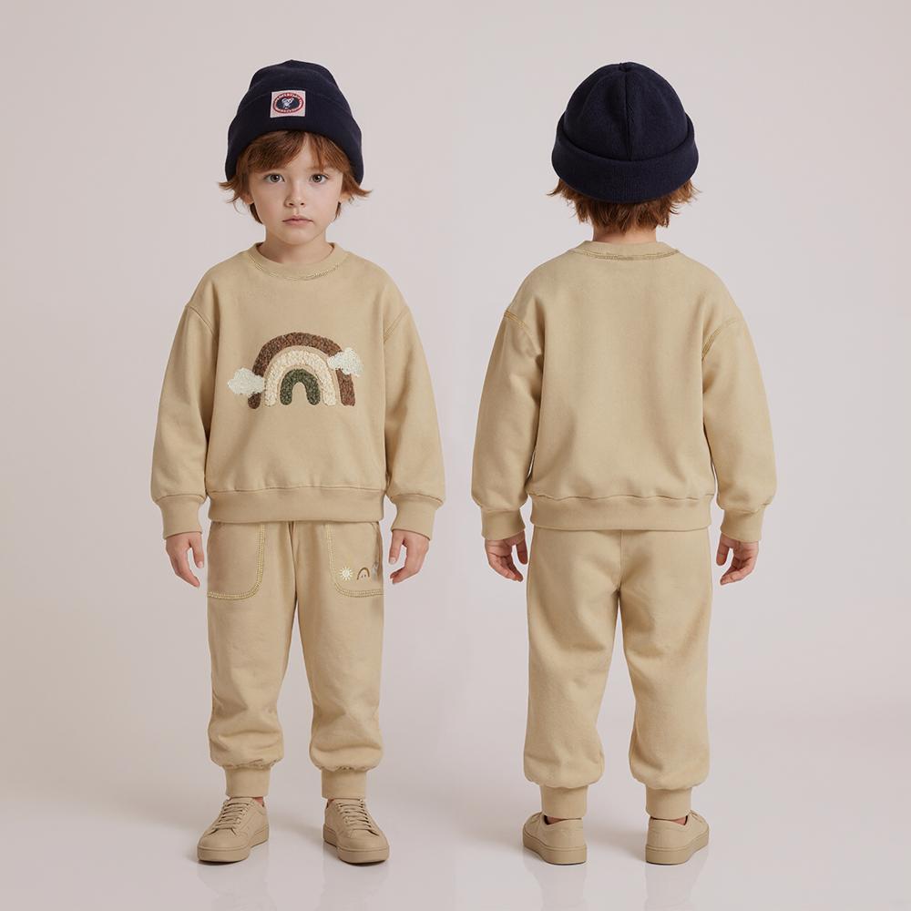 Tute per Bambini Primavera Autunno Felpa Carina a Manica Lunga + Pantaloni Abbigliamento Casual per Bambini e Bambine