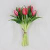Latex Silicone Soft Rubber Tulip - 28CM Five-Headed Realistic Flower (3 Blooms, 2 Buds) Simulation Ornament
