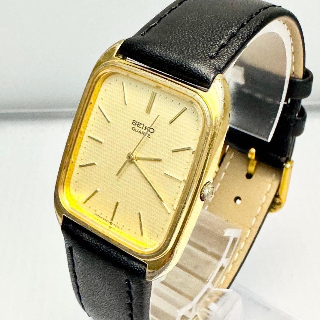 Used SEIKO Men's Quartz Square Gold Black 9021-5170