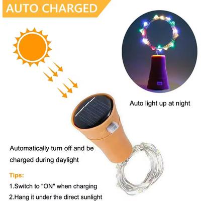 LED Solar Powered Bottle Stopper Light String Outdoor Waterproof Solar Garland Lights For Home Room Garden Wedding Party Decora