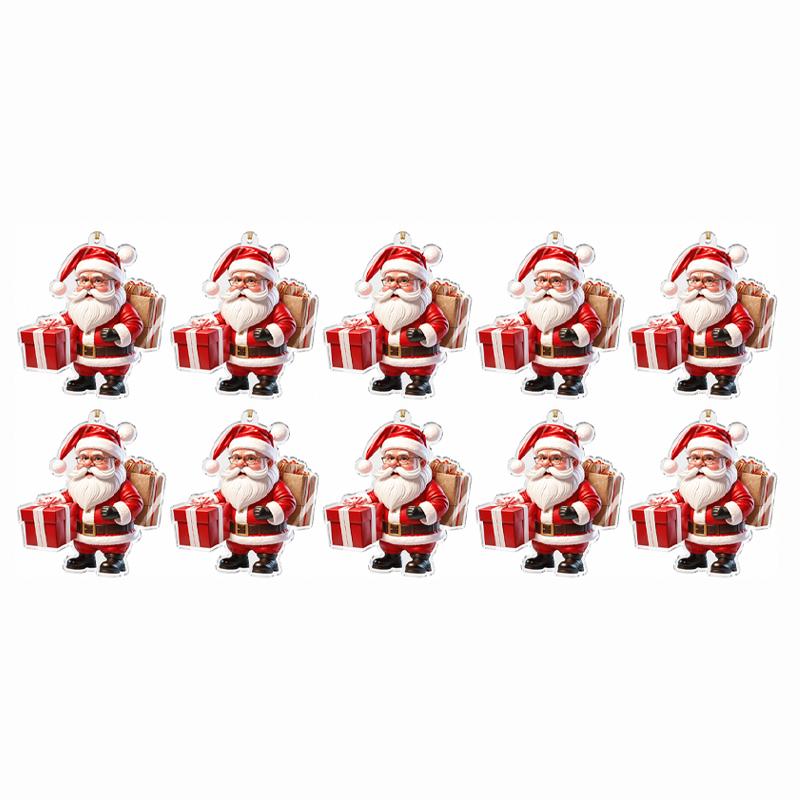 Christmas Tree Hanging Ornaments Acrylic Snowman Santa Elk Pendant Xmas Home Party Decor Holiday Gift Decoration Supplies