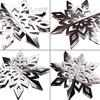LOKIPA Christmas decoration set ornaments silver 12-piece cute decorations interior snowflake snow crystals party goods (snow crystal type 2)