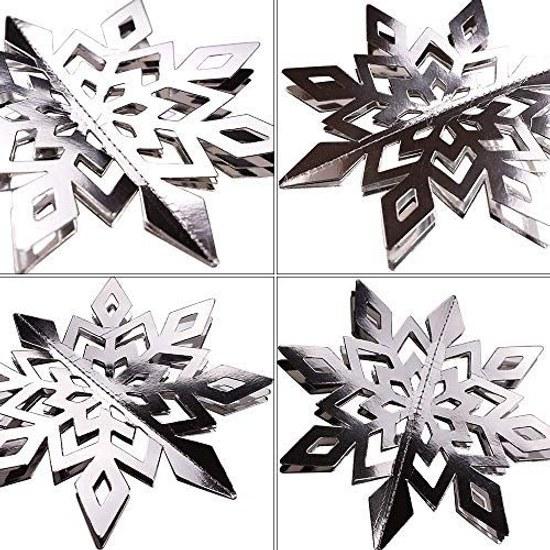 LOKIPA Christmas decoration set ornaments silver 12-piece cute decorations interior snowflake snow crystals party goods (snow crystal type 2)
