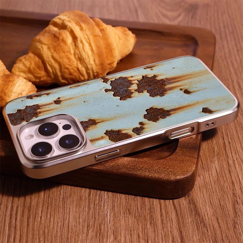 Tide Brand Retro Rusty, Suitable for IPhone17pro Mobile Phone Case 15/16 Matte Pc13 Large Hole 14 Personality