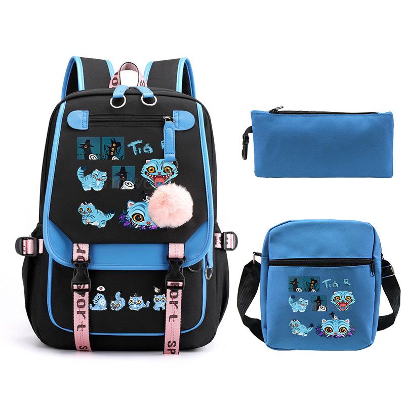 Animation Cartoon With High Value Schoolbag, Primary And Secondary School Students Leisure Backpack, Pencil Bag Set