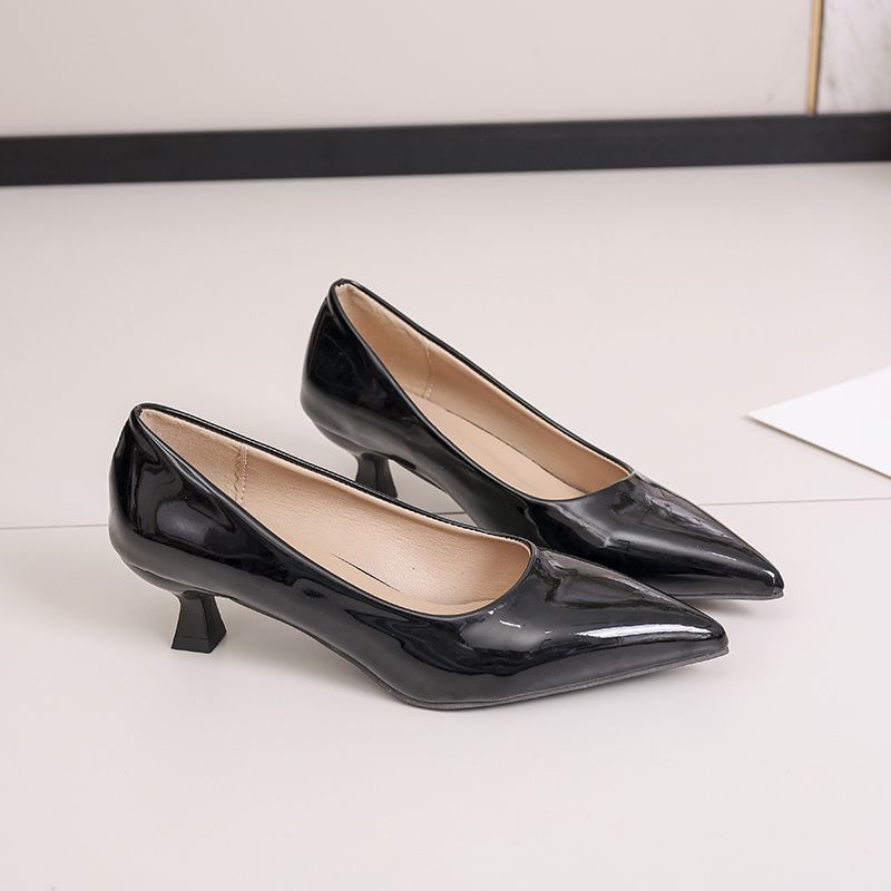 Sub-pointed Korean version shallow mouth versatile simple women's shoes thin heel single shoes women's college style
