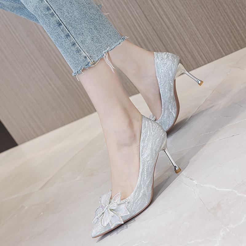 High Quality Fashion Steel Thin Female Heels Ladies Shoe Designer Women Famous Brands Heels Shoes