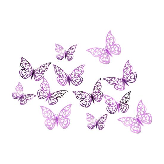 

12 Pcs 3D Butterfly Wall Decals 3 Sizes Butterflies Wall Stickers Removable DIY Hollow Metallic Butterfly Decals for Kids Bedroom Nursery Birthday рожевий