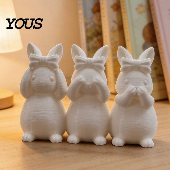 Easter Bunny Ornament Ornament, One-piece Molded Figure, 3D Printed Rabbit Decor Design Decorative Figurine for Living Room Bedroom
