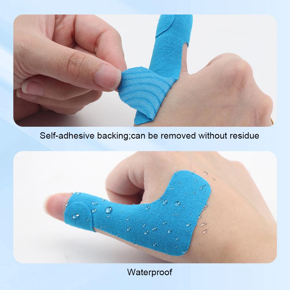 10Pcs/Bag Ultra-thin Self-adhesive Thumb Muscle Tape Elastic Fabric Finger Patch Sports Protection Thumb Support