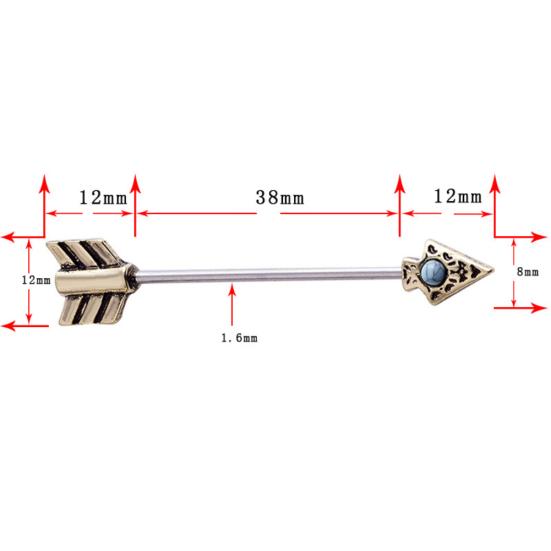 Retro Arrow Industrial Scaffold Bar Ear Cartilage Helix Barbell Piercing Jewelry