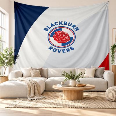 Tapiserie de Perete cu Fotbal Blackburn Rovers, Suspensie de Perete din Material Moale, Fundal Decorativ pentru Dormitor Artă Murală pentru Casă