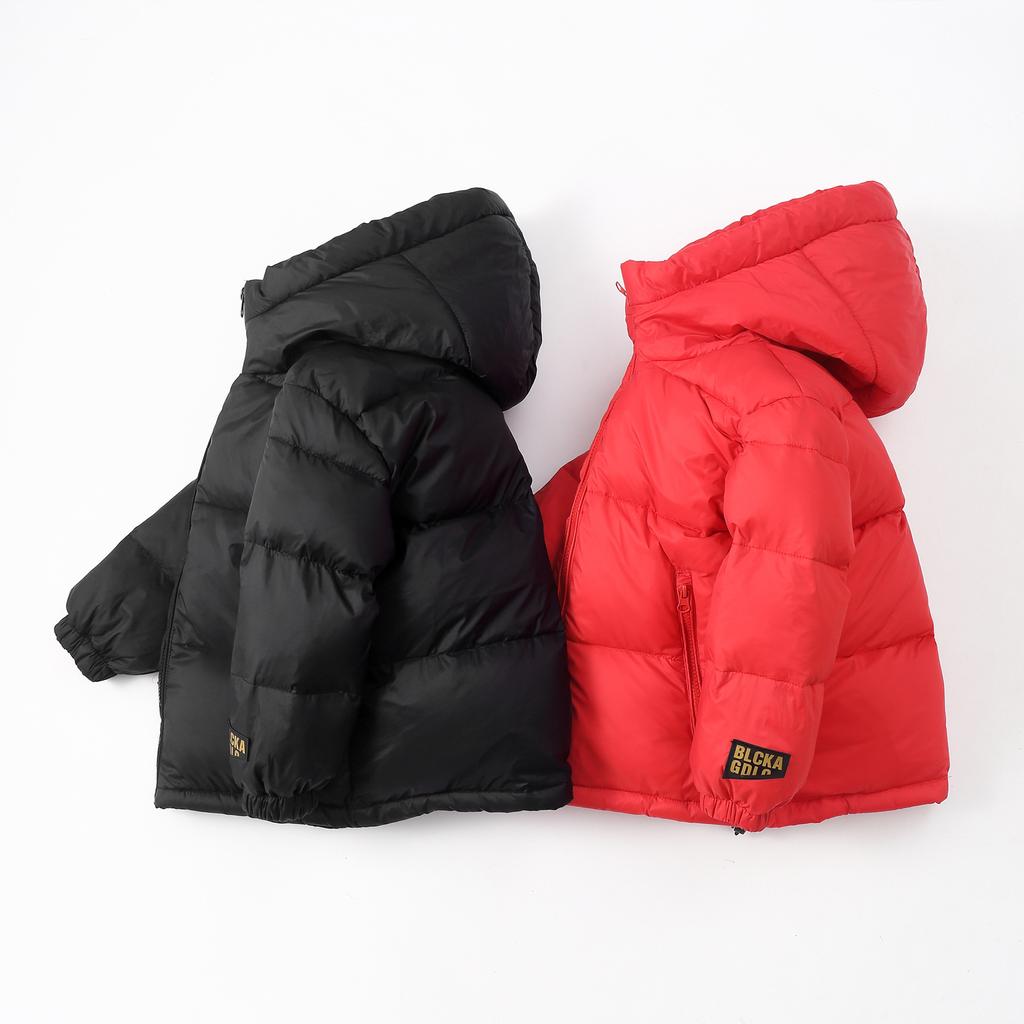 Black Gold Children's Down Jacket Boys And Girls Middle And Large Children Thick Hooded