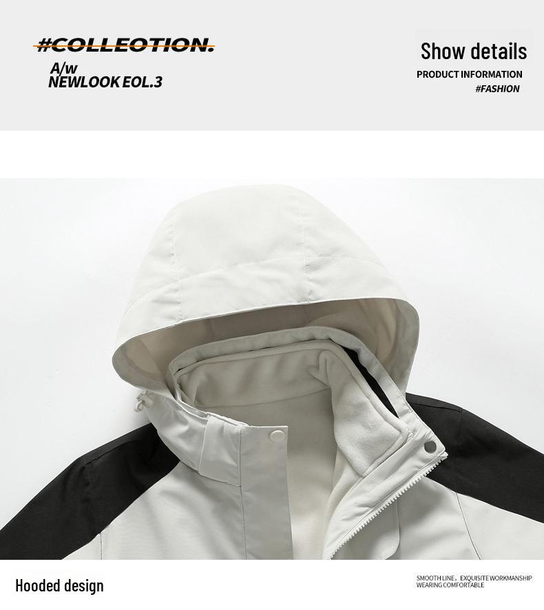 Women's 3-in-1 Detachable Jacket: 2024 Windproof Velvet Lined for Autumn/Winter