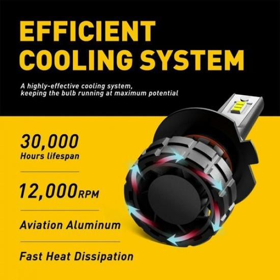 Compact AUXITO H7 Globe LED Headlight Xenon Bulb Canbus Set White Beam Canbus