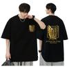 Patterned Printed T-shirt with "Attack On Titan" Cartoon Design - Pure Cotton Men and Women Trendy and Versatile for the Street
