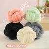 Nordic Hairball Pillow Three-strand Rope Knotted Ball Pillow Hand-woven Velvet Pillow Cushion Knot Bay Window Cushion