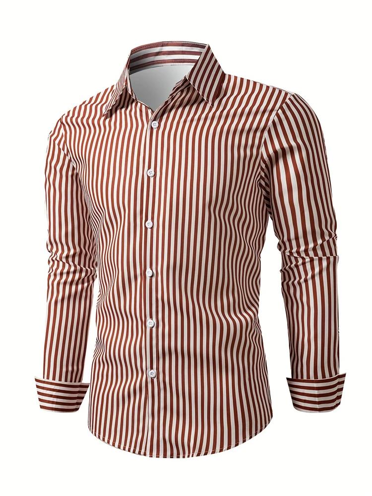 Men's Plaid Long Sleeve Button-Down Shirt, Versatile Casual Wear