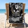 1pc Football17 Beach Towel with Custom Name, Beach/Swimming/Bath/Picnic/Camping Towel, Suitable for Seaside Beaches