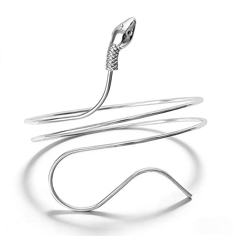 Retro European Twisted Metal Snake Cuff Bracelet for Women