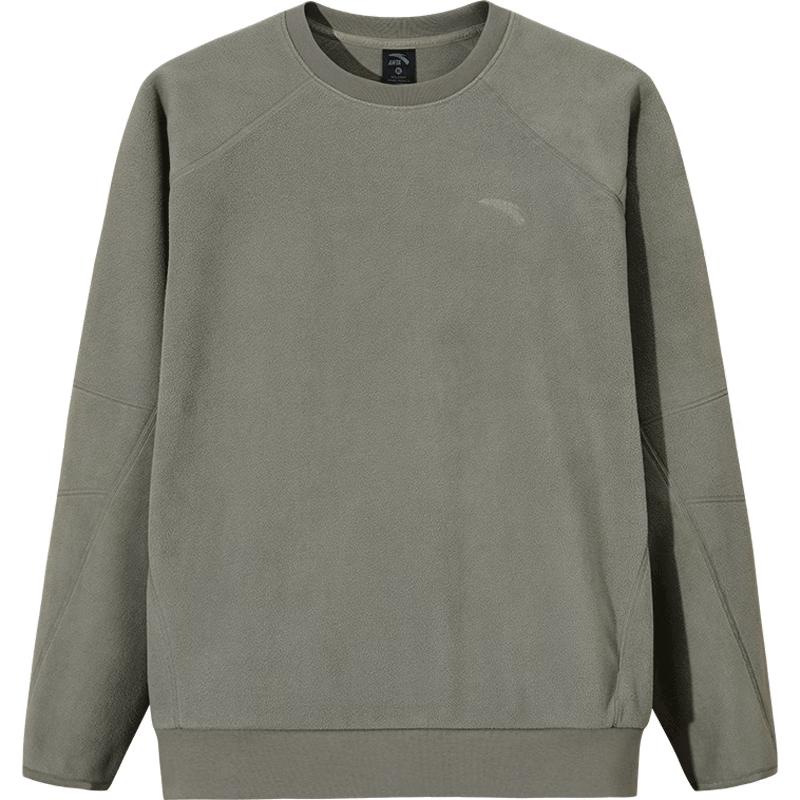 ANTA Men's Fleece-Lined Round Neck Sweatshirt