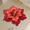 Floor Mat 3D Flower Pattern Crystal Velvet Bathroom Mat Anti-Slip Dot Backing Large Absorbent Quick-Drying Bath Mat