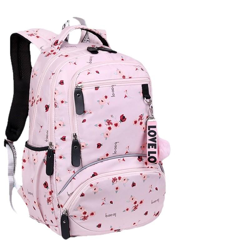 Women's Korean Style Large Capacity Multi-Layer Backpack - Lightweight, Printed, Double Shoulder Bag for Students