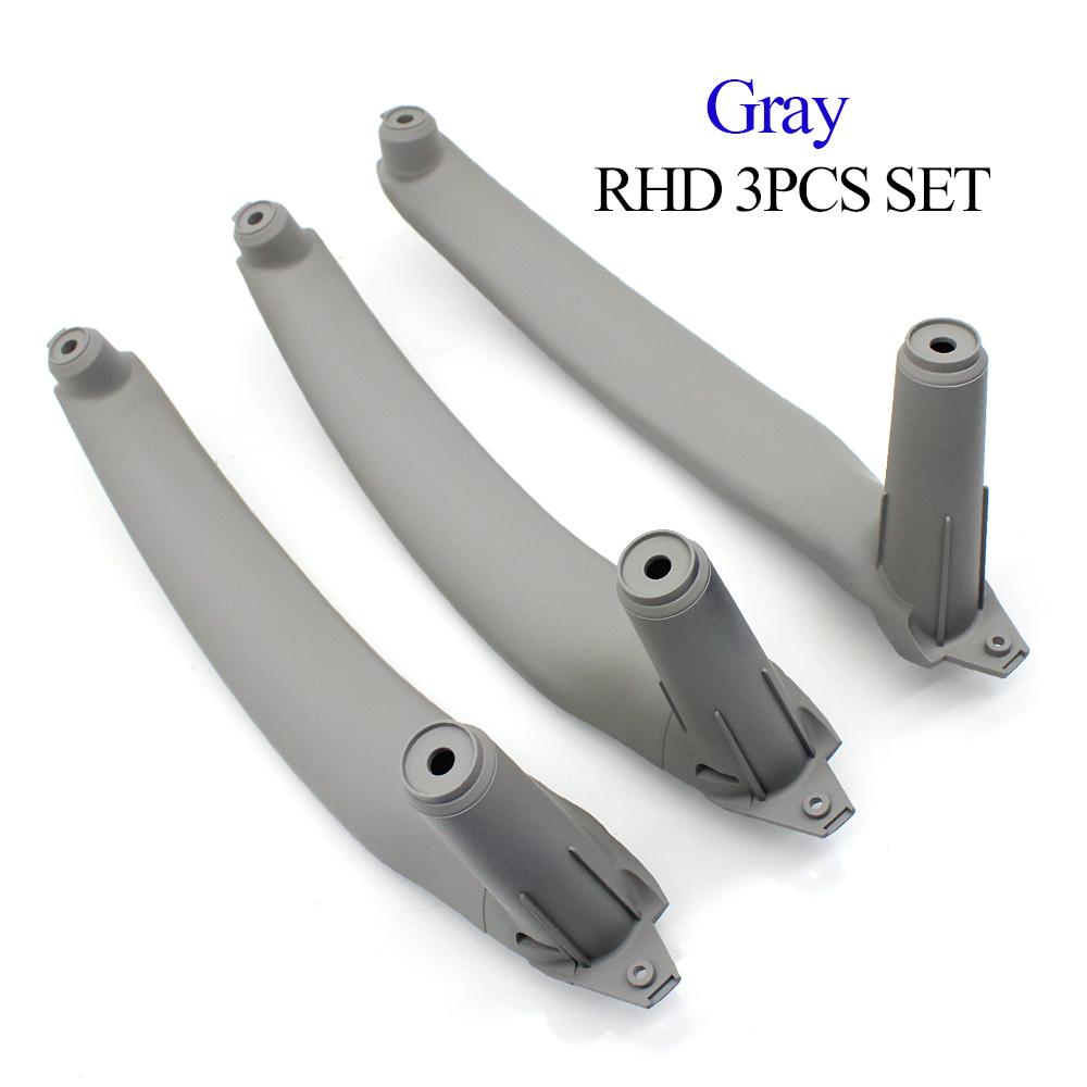 

Модернизированный черный, бежевый, серый мока, левый руль, правый руль, комплект из 3 предметов, пластиковые внутренние ручки пассажирской двери, замена для BMW X5 X6 E70 E71 Gray RHD 3PCS