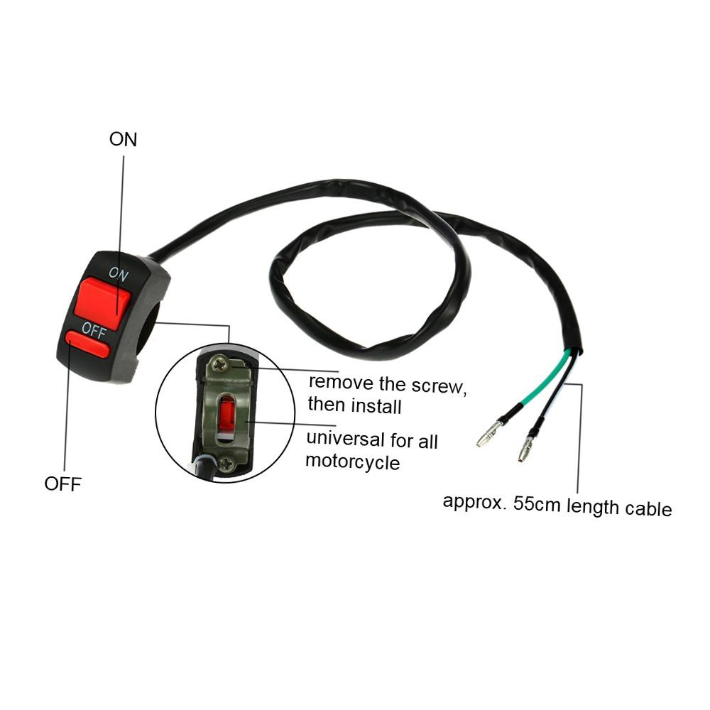 ON/OFF Design Handlebar Mount Switch 2-Wire System 2-Wire ONOFF Switch For Motorcycle