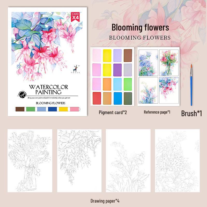 Kinder-Aquarell-Haftnotizen mit Malbuch zum DIY-Gouache-Zeichnen und Ausmalen