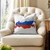 RRussia Flag Print Cushion Cover Natural Linen Organic Fabric DoubleSided Printing Couch Pillow Covers Home Decor