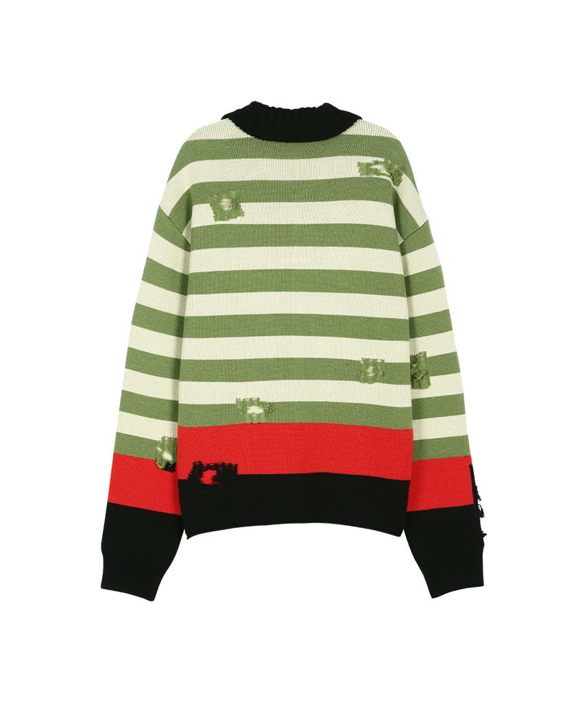ADSB ANDERSSON BELL Stripe Damaged Polo Sweater Atb1419M(Multi)
