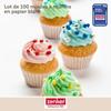 Moules à muffin - zenker - 43436 - pack de 100 - papier blanc - cuisson facile