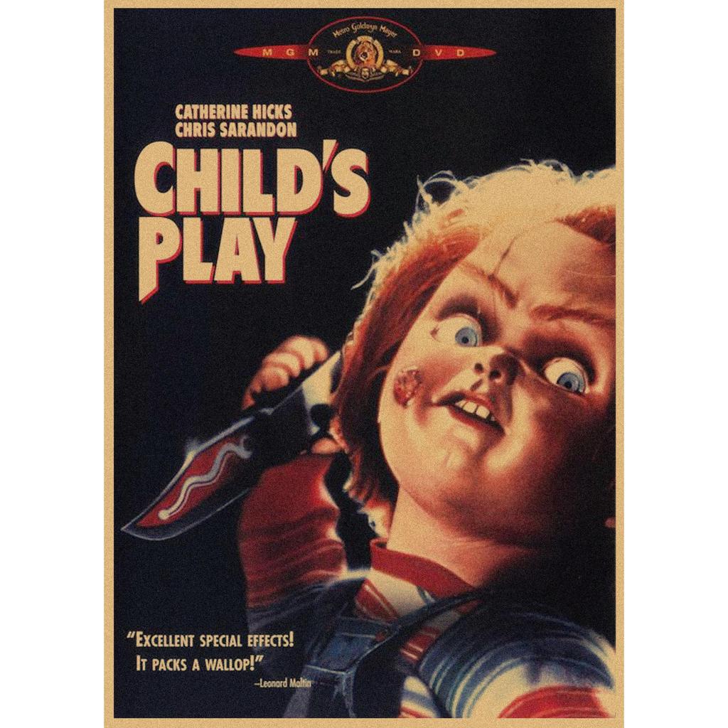 Bambola Assassina Chucky: Poster Cinematografico Retrò La Sposa di Chucky - Carta Kraft Decorazione Murale