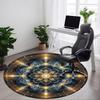 1pc Golden Mandala Artwork Chair Carpet for Office Non-Slip, Machine Washable Rug for Office, Room - Polyester, Machine Made Yy251029214