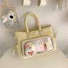 Korean Style Transparent Handiness Crossbody Bag for Fans Texture and Casual Shoulder Bag Commuting Simple and Versatile Ita Bag