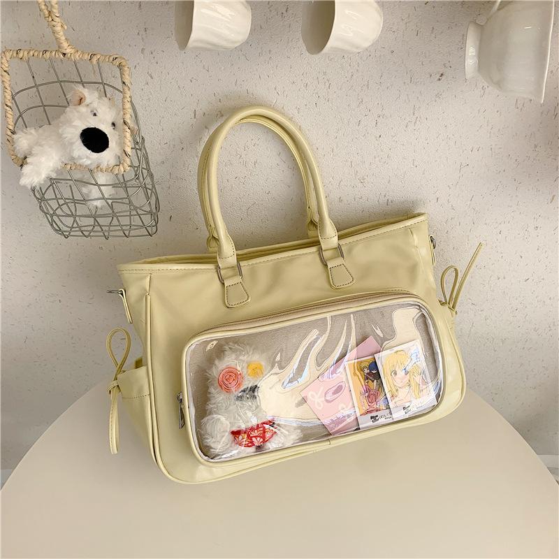 Korean Style Transparent Handiness Crossbody Bag for Fans Texture and Casual Shoulder Bag Commuting Simple and Versatile Ita Bag