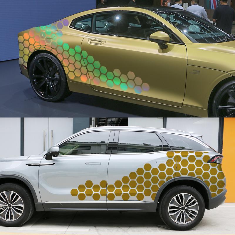 Car Stickers Door Side Vinyl Decor Auto Graphics Honeycomb Stylish Style Universal Decals External Tuning Accessories