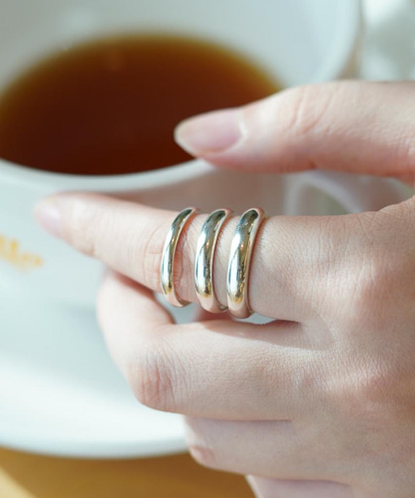 Alleun Silver Ring / 925 Silver Thumb Layered Pinky Engagement Ring
