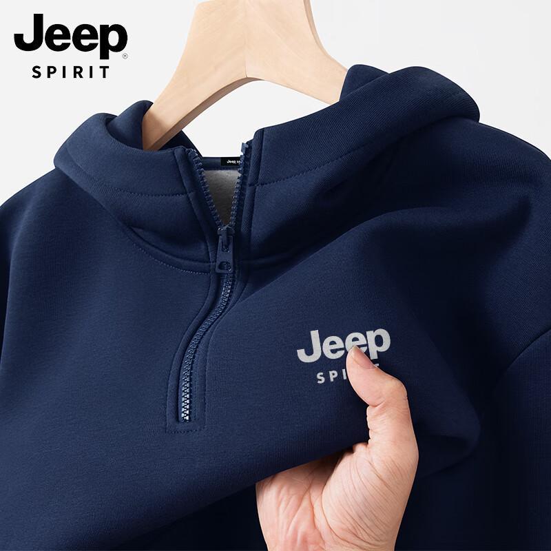 

JEEP SPIRIT Men s Winter Fleece Half-Zip Hoodie M