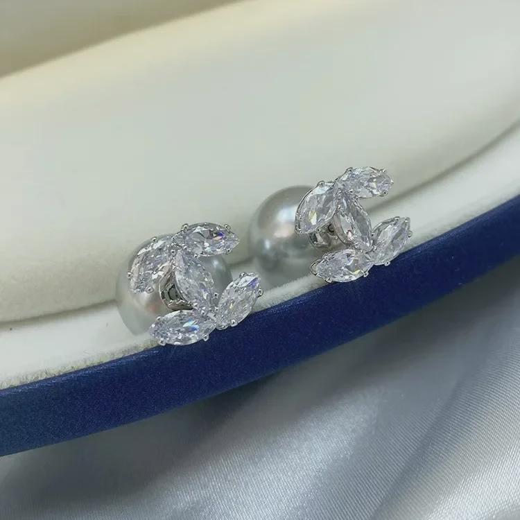 Brincos elegantes de pérolas de inverno: Estilo de fragrância pequena e chique com agulhas de prata de alta qualidade para mulheres