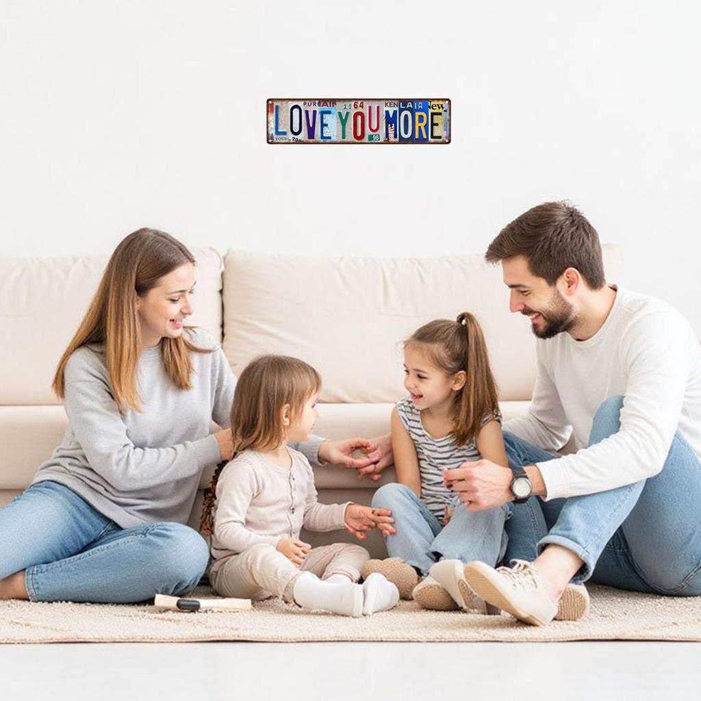 Liebe dich mehr Wanddeko Metallschild Moderne Herzform Heimdekoration Wohnzimmer Schlafzimmer Hängende Kunst Geschenk Hochzeitstag