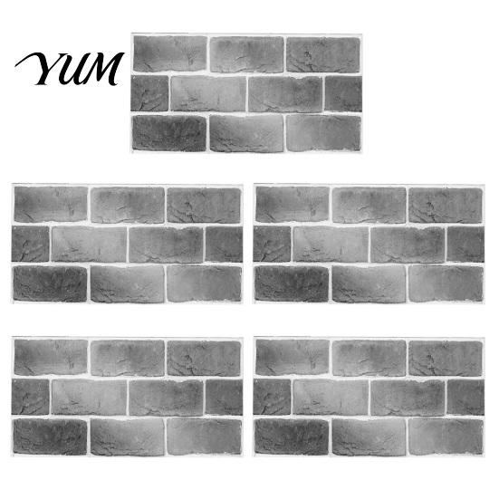 Waterproof Wall Decals for Kitchen 5Pcs Vintage Brick Tile Stickers, Oil?Proof Wallpaper, Peel Removable Backsplash Rental & Stick Living Room Home