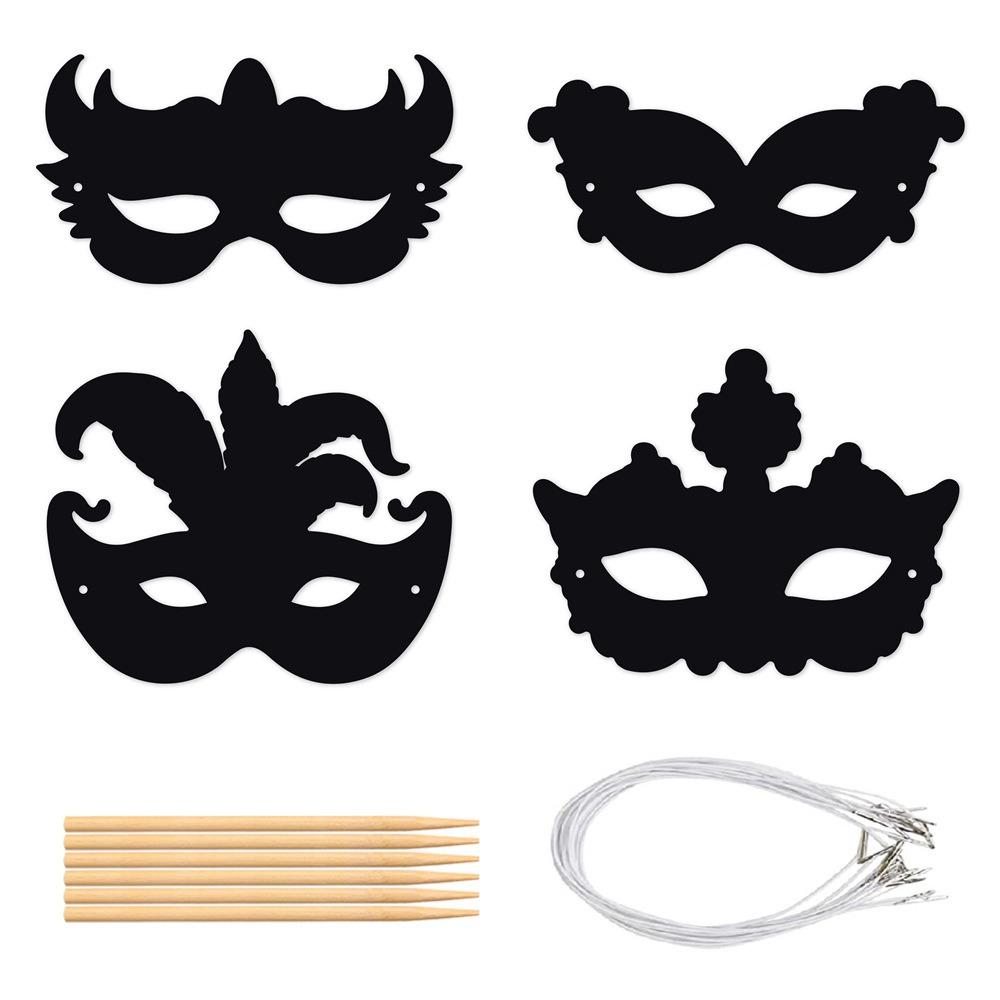 

Half Face Masquerade Mask Paper Cosplay Mask Kids Gifts Eye Mask Kids Gifts 8pcs