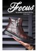 Men's Genuine Leather High-Top Martin Boots with Velvet Lining - Stylish and Warm Motorcycle Work Boots