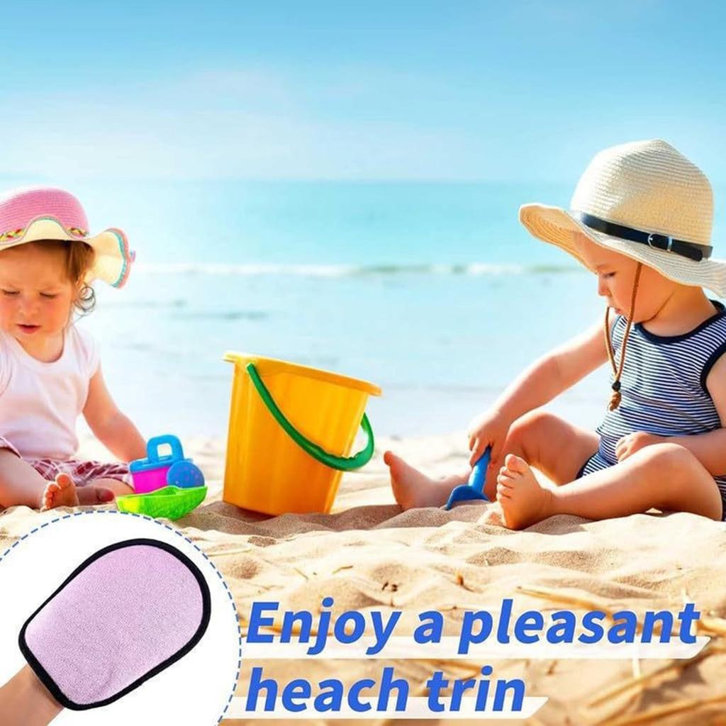 Portable Sand Removal Mitts For Beach Volleyball Surfing Lakeside Soft Wipe Off Gloves