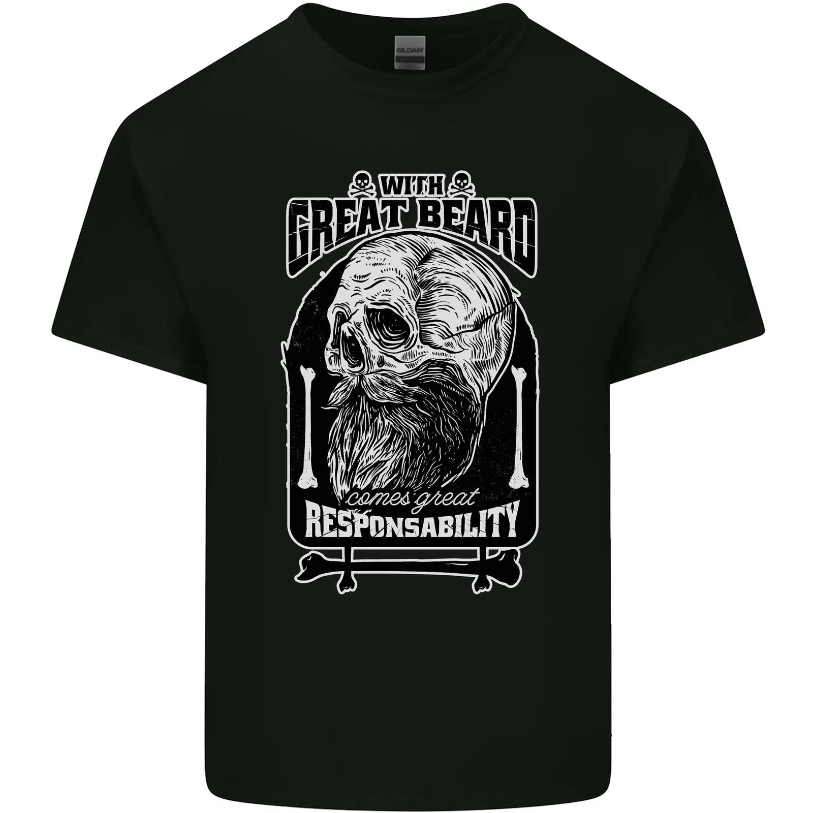 With Great Beard Comes Great Responsibility Kids T-Shirt Childrens S